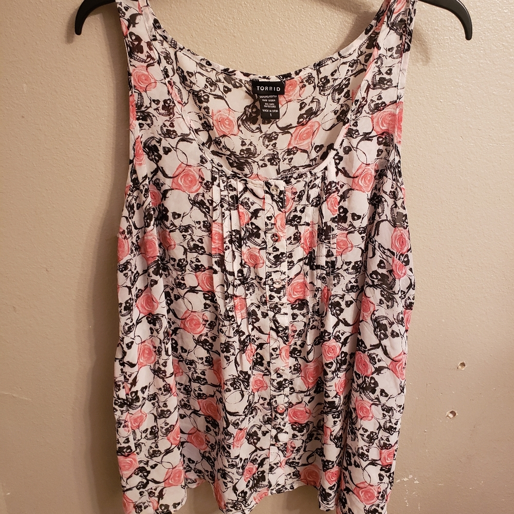 Skull & Roses Torrid Sheer Top